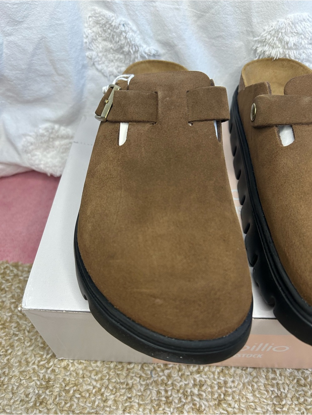 Birkenstock Boston Chunky Clogs Dark Tea/Black - Picture 4 of 15